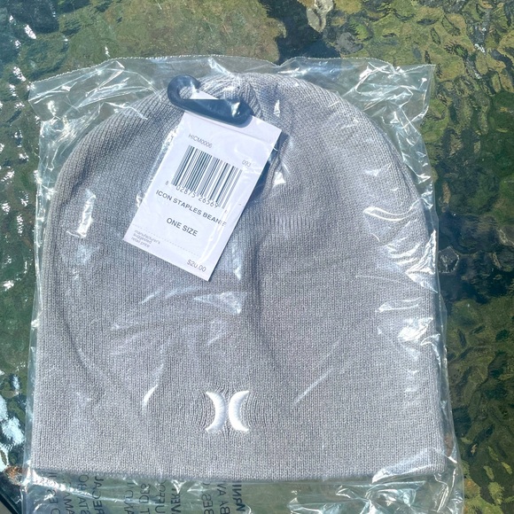 Hurley Icon Staple Beanie Men's One Size Gray Embroidered Logo - Picture 6 of 9